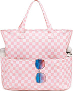 LEDAOU Large Beach Tote Bag Women Waterproof Sandproof Zipper Beach Tote Bag by LEDAOU