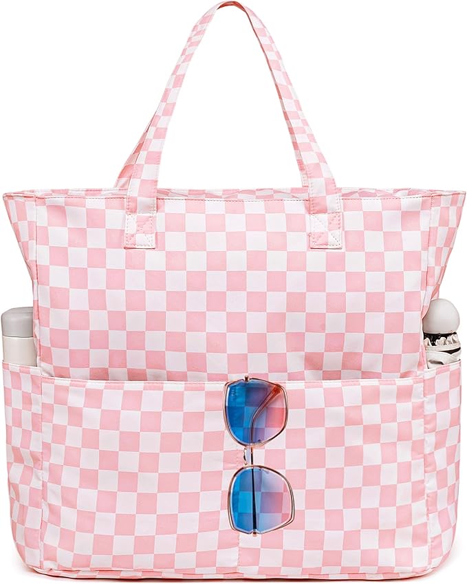 LEDAOU Large Beach Tote Bag Women Waterproof Sandproof Zipper Beach Tote Bag by LEDAOU
