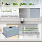 Drop In Kitchen Sink 28x18", 18 Gauge Stainless Steel Sink, 3D Embossed Surface - Image 4