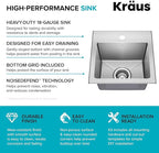 KRAUS Fairlane 15-inch Drop In/Top Mount Single Bowl 18-Gauge Stainless Steel - Image 4