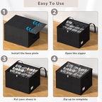 Shoe Organizer for Closet, 2 Pack Sturdy Shoe Storage Bins - Image 3