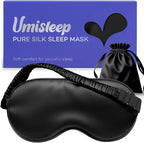 Umisleep 100% Pure Mulberry Silk Sleep Mask, 22 Momme 6A Soft & Smooth Fibers by Umisleep