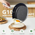Nuwave 3-Piece 8”, 12” Forged Lightweight Frying Pan Set, G10 Healthy Duralon - Image 2