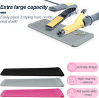 3PCS Silicone Heat Resistant Mat Pouch for Hair Straightener, Curling Iron, Flat Iron and Hot Hair Tools (Black+Grey+Pink) 3 Pack