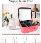 Travel Makeup Bag with LED Mirror Travel Makeup Organizer with 3 Lighted - Image 4