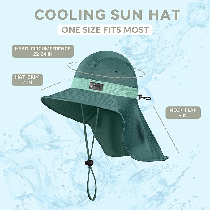 Sukeen Cooling Sun Hat for Men Women UPF50+ Wide Brim Fishing Hat - Image 6
