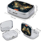 Metal 2 Compartment Pill Organizer Travel Friendly Portable Compact Pill Box - Image 2