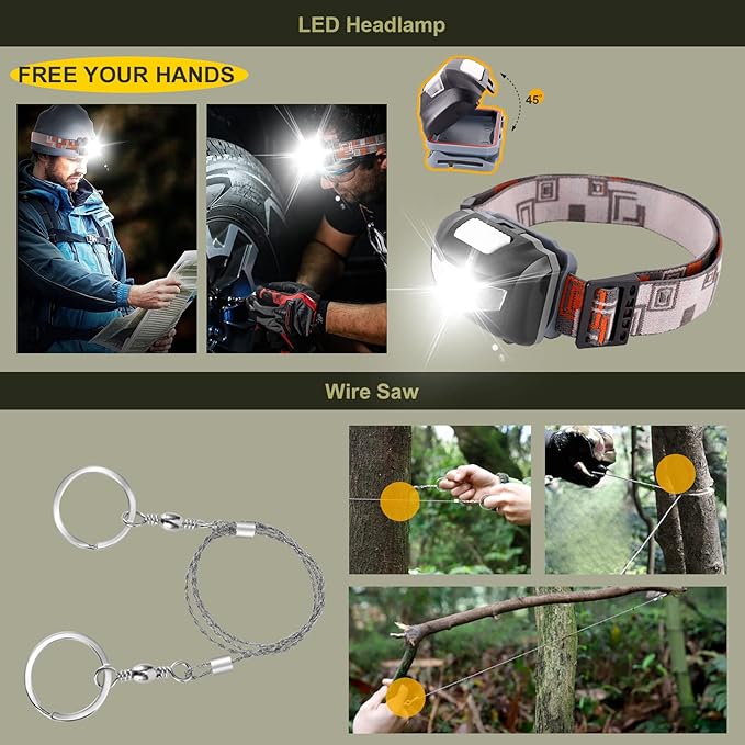 XUANLAN Emergency Survival Kit, Outdoor Survival Gear Tool - Image 3
