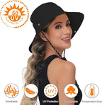 Sun Hats for Women Bucket Hat UV Protection Fishing Hat Wide Brim Safari Hats 2 - Image 3