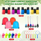 12 Set Binocular Compass Magnifying Glass Set Christmas Birthday Gift Small - Image 4