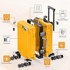 Krute Checked Aluminum Frame Suitcase 24 Inch Zipperless Luggages Hardside PC - Image 4