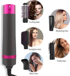AIKO PRO 5-in-1 Hair Dryer Brush Set, 1200W, Lightweight, ALCI Safety, Tourmaline Technology, Gray, Purple