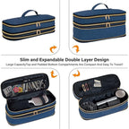 Hair Dryer Travel Carrying Case, Curling Iron Storage Bag, Slim Expandable Handheld Dual-Layer Travel Storage Bag for Dryer/Hair Tool Organizer/Style Organizer