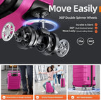 SHOWKOO Luggage Sets Expandable PC+ABS Durable Suitcase Sets Double Wheels TSA - Image 3