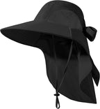 Womens Sun Hat UV Protection, Foldable Waterproof Wide Brim Bucket Hats by DOCVIT