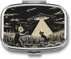 Metal 2 Compartment Pill Organizer Travel Friendly Portable Compact Pill Box by Choosetheproductsyoulike
