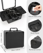 Relavel Makeup Bag with LED Mirror, Makeup Box Travel Train Case with - Image 5