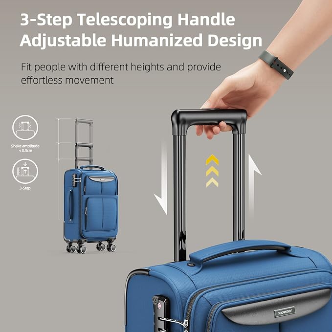 SHOWKOO Luggage Sets 3 Piece Softside Expandable Lightweight Durable Suitcase - Image 5
