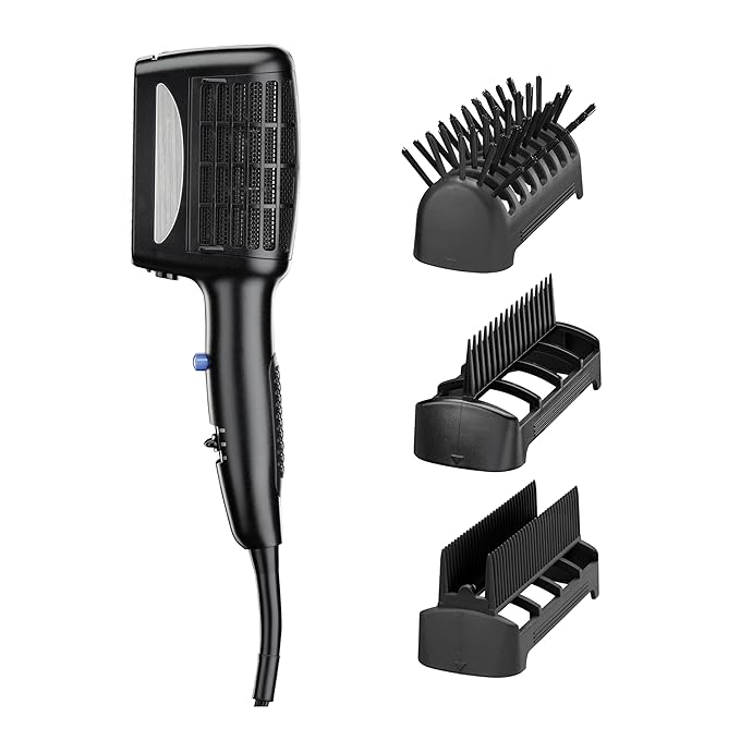 INFINITI PRO CONAIR 3-in-1 Styling Hair Dryer, 1875W Blow Dryer with 3 Styling Attachments to Detangle, Straighten, and Volumize, Tourmaline Ceramic Coating and Ionic Conditioning, Black