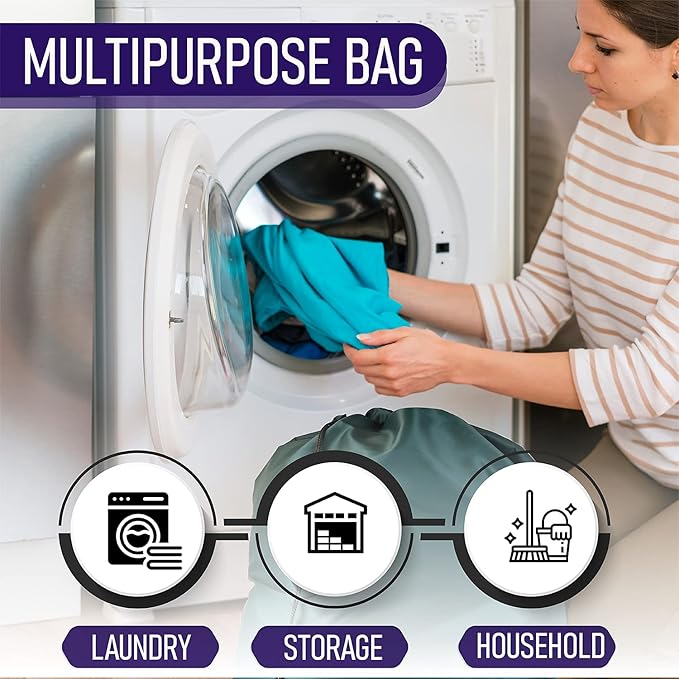 Laundry Bag with Locking Closure Drawstring – Extra Large Heavy Duty 100% Nylon - Image 6