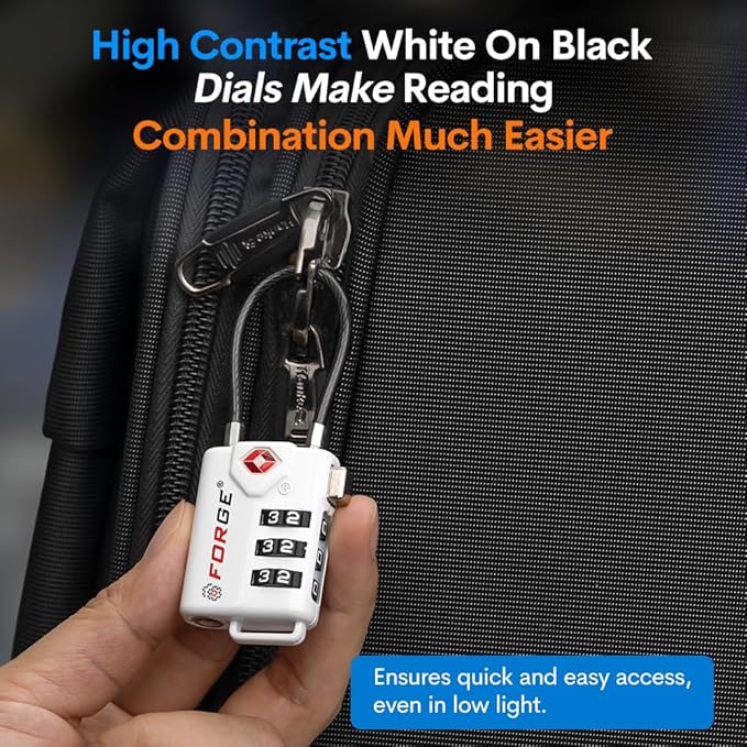 TSA Approved Cable Luggage Locks, Re-settable Combination - Image 4