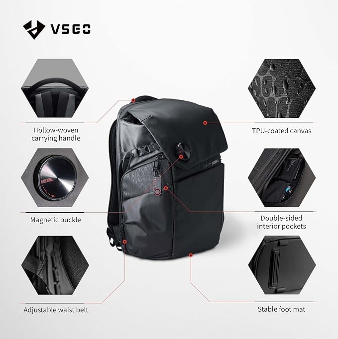 VSGO 25L Professional Camera Backpack, Extra Large Capacity, Travel & Commuting - Image 2