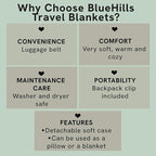 BlueHills 2-Pack Premium Soft Travel Blanket Pillow Airplane Blanket in Soft - Image 5