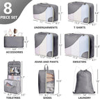 8 Set Packing Cubes for Travel, Gifts for Men, Anti-Tearing Suitcase Organizer - Image 2