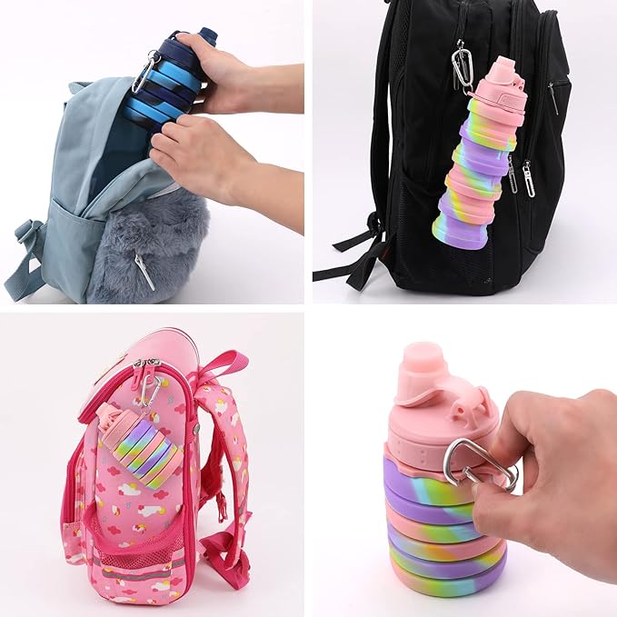 Collapsible Water Bottle for Adults, Reusable Silicone Foldable Water Bottles - Image 8