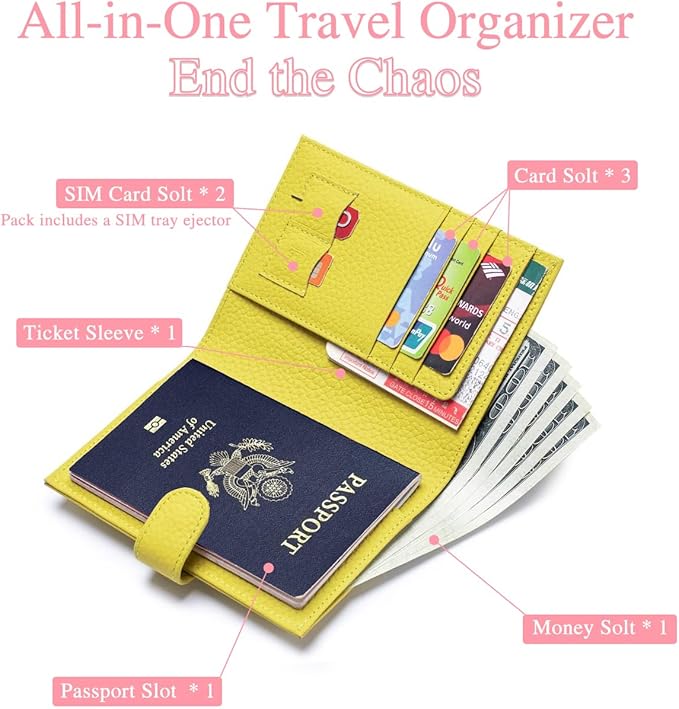 Slim Passport Wallet for Women – RFID Blocking Passport Holder for Travel Women - Image 2