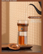 ZENS Modern Glass Infuser Teapot, One Touch Tea Maker - Image 3