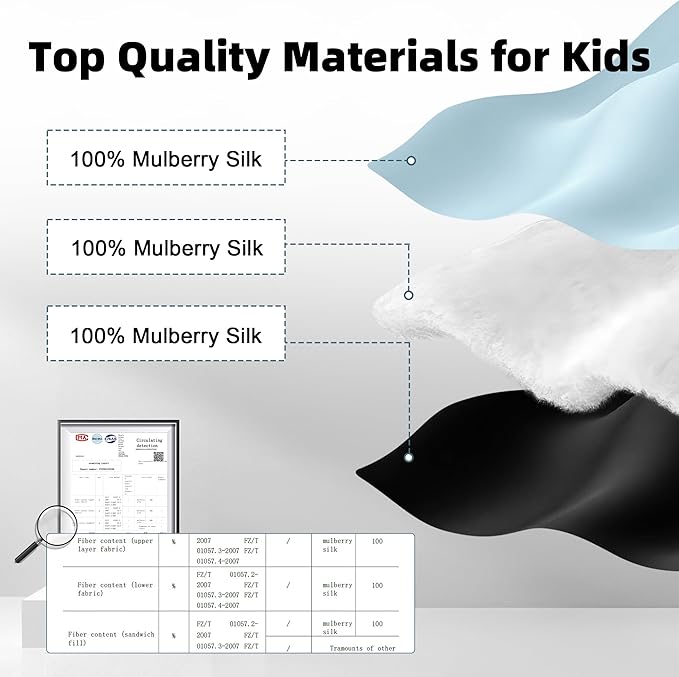 Silk Sleep Eye Mask for Kids, 100% Real Natural Pure Silk Sleeping Masks - Image 2
