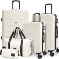 Hoteel Luggage Sets 5 Piece, ABS+PC Hard Shell Expandable Suitcases by HOTEEL