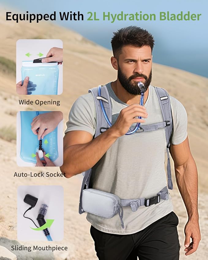 ECOHUB Hydration Backpack for Men Women, 20L Lightweight Hiking Daypack Cycling - Image 5