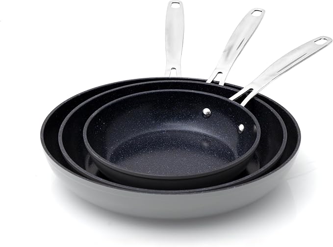 Nuwave 3-Piece Fry Pan Set, 12” Forged Lightweight, G10 Healthy Duralon Blue - Image 6