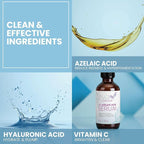 Eva Naturals Azelaic Acid Skincare Serum for Face – Facial Treatment with Niacinamide & Hyaluronic Acid Formula for Redness Soothing, Acne Breakouts, Uneven Skin Texture, Fragrance Free (1 Fl Oz)