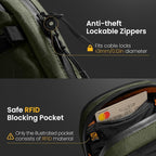 tomtoc Aviator-T37 X-Pac Travel Crossbody RFID Blocking Bag, Holds 4-6 Passports - Image 5