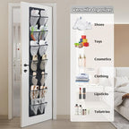 Over The Door Shoe Organizer, 14 Large Mesh Pockets Hanging Shoe Rack - Image 5