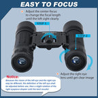 12x25 Compact Binoculars, High Powered Easy Focus Binoculars, Portable Large - Image 6
