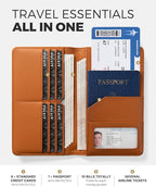 VULKIT Passport Holder Wallet RFID Blocking Travel Wallet - Image 2