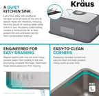 KRAUS Dex 25-inch Undermount 16 Gauge Stainless Steel Single Bowl Kitchen Sink - Image 7