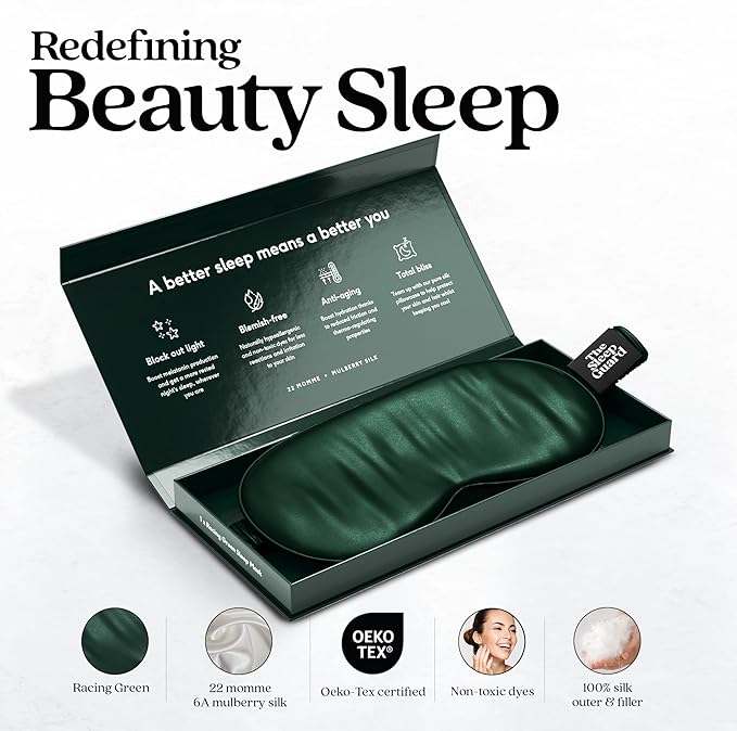 Pure Silk Sleep Mask Light Blocking Travel Essentials. Eye Masks - Image 2
