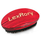 Curved Wave Brush for Men 360, Medium Hard Palm Hair Brushes with Boar Bristles for Black Hair Wavers to Creating 360 Waves (Red)