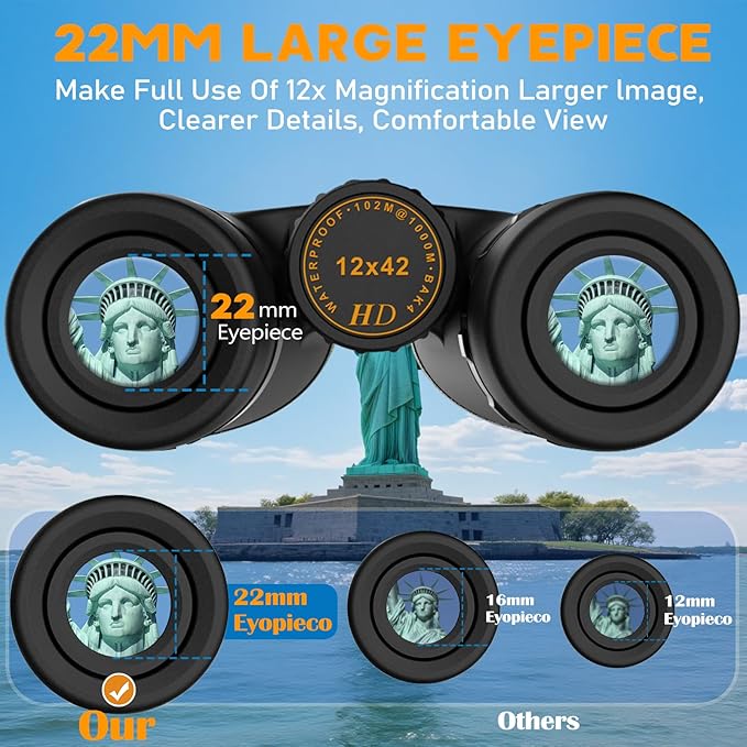 Binoculars for Adults High Powered – 12X42 HD Compact Binoculars for Bird - Image 4
