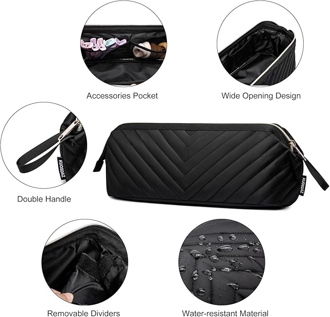 Hair Tools Travel Bag for Shark Flexstyle Dyson, Quilted Case Organizer Bag, Gift for Women Hair Accessories Storage Bag, Travel Hairdryer Portable Bag for Women, Black