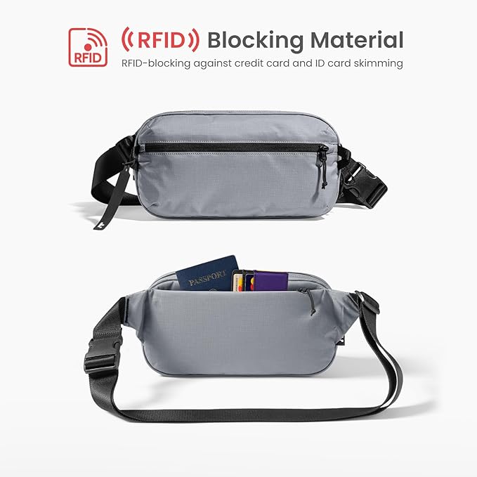 tomtoc 3.5L Sling Bag with RFID Blocking, Crossbody Bag Chest Shoulder Pack - Image 4