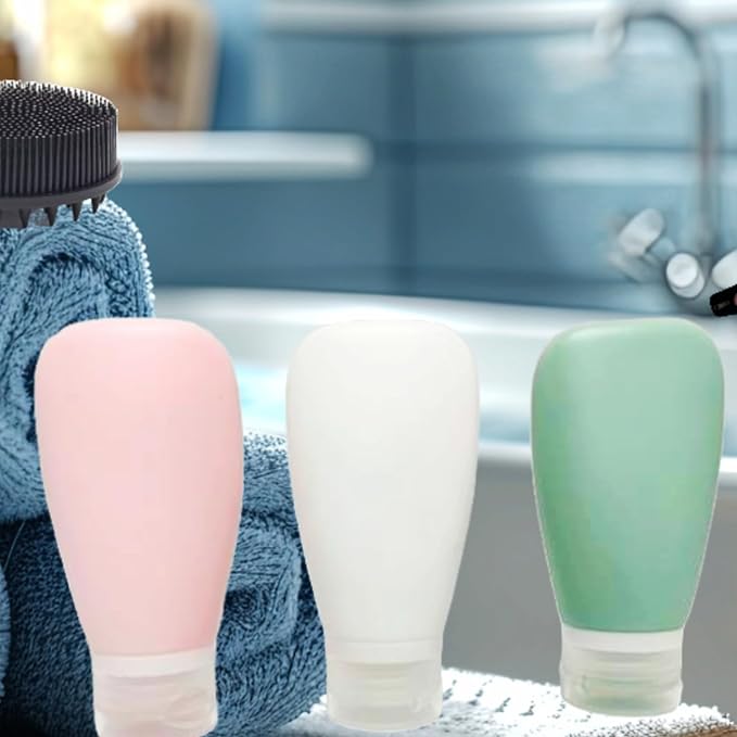 Travel Bottles for Toiletries, TSA Approved 3oz Leak Proof Silicone Refillable - Image 5