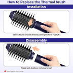 6 in 1 Hair Dryer Brush, Foldable Blow Dryer Brush with Air Styler Curler Wrap, Detachable Hot Air Brush Dry,Volumize, Straight,Curl, Negative Ion Brush Blow Dryer with Diffuser, Hair Styler Tools