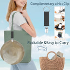 vidsel Womens Sun Hats Wide Brim Reversible Bucket Cotton Hat Packable Summer - Image 3