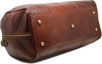 Cenzo Duffle Vecchio Brown Italian Leather Weekender Travel Duffle Bag - Image 7